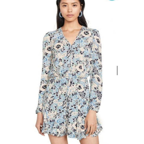 Veronica Beard Riggins Floral Silk Button Front Shift Dress- Size 0 (XS) - Picture 1 of 16